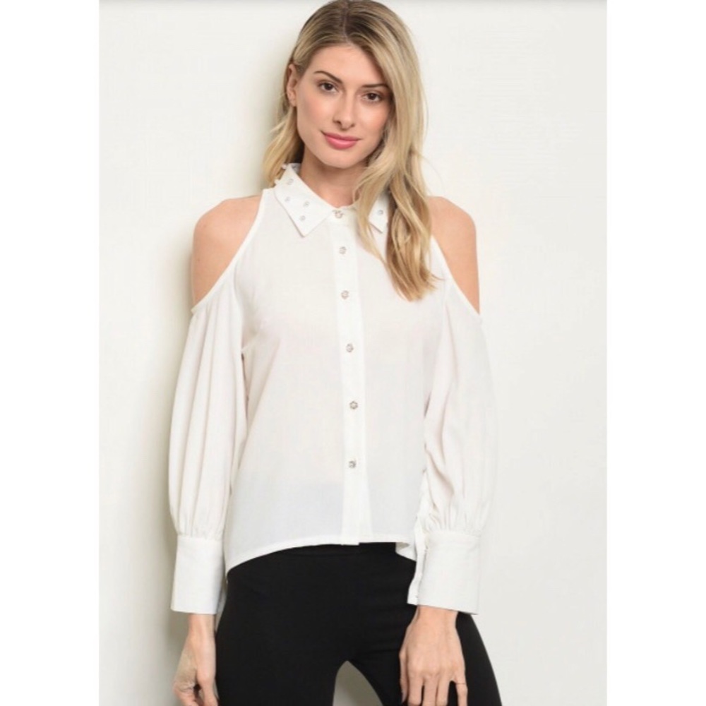 Off-White Cold Shoulder Top